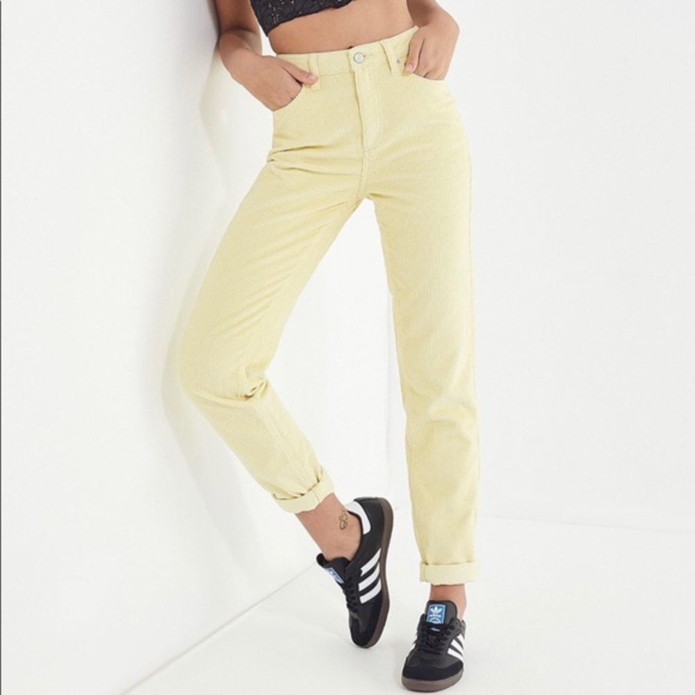 BDG Yellow Corduroy Mom Jeans High Rise